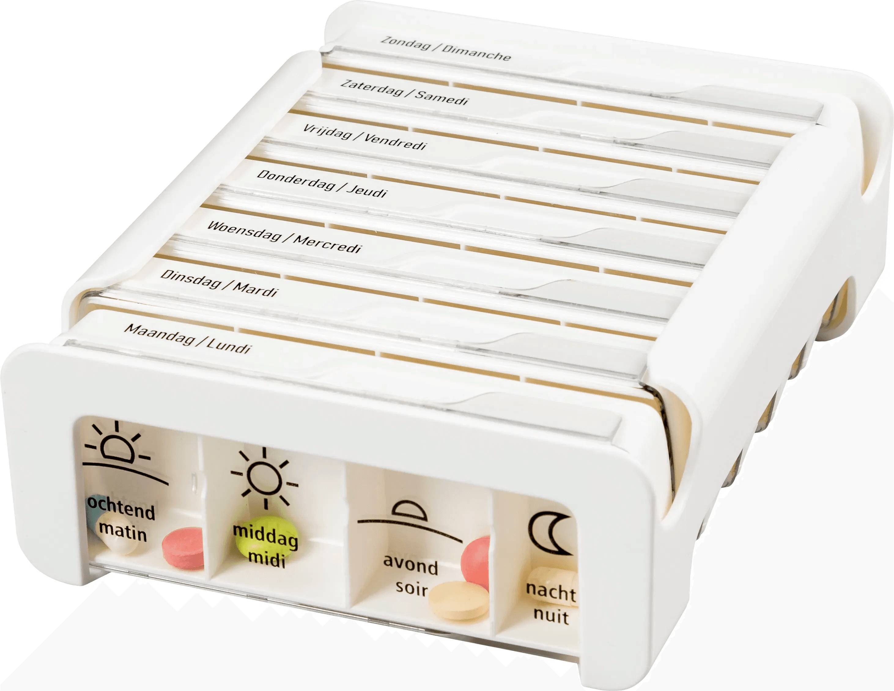 ANABOX Pillendoos 1 week, 4 vakjes per dag