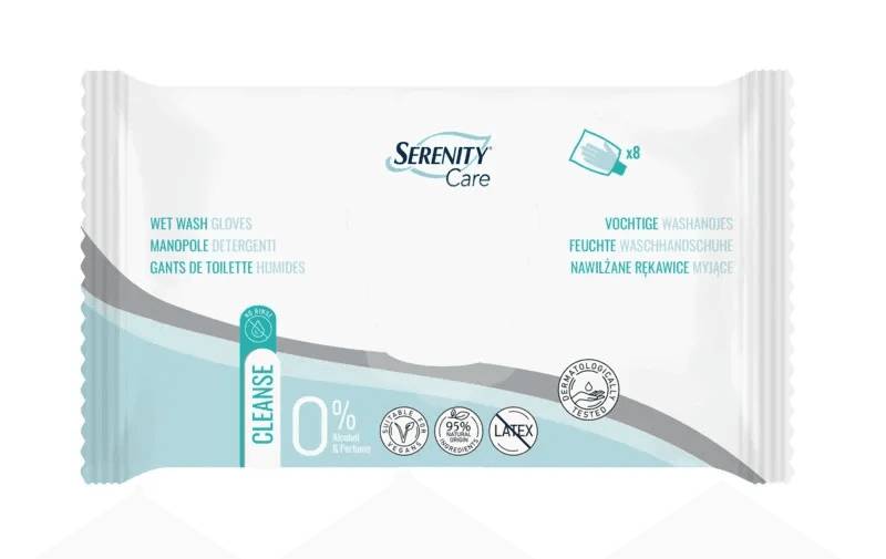 SERENITY CARE Vochtige Washandjes Zonder Parfum (8 stuks)
