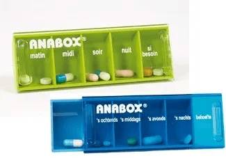 ANABOX Pillendoos - 1 dag, 5 vakjes/dag