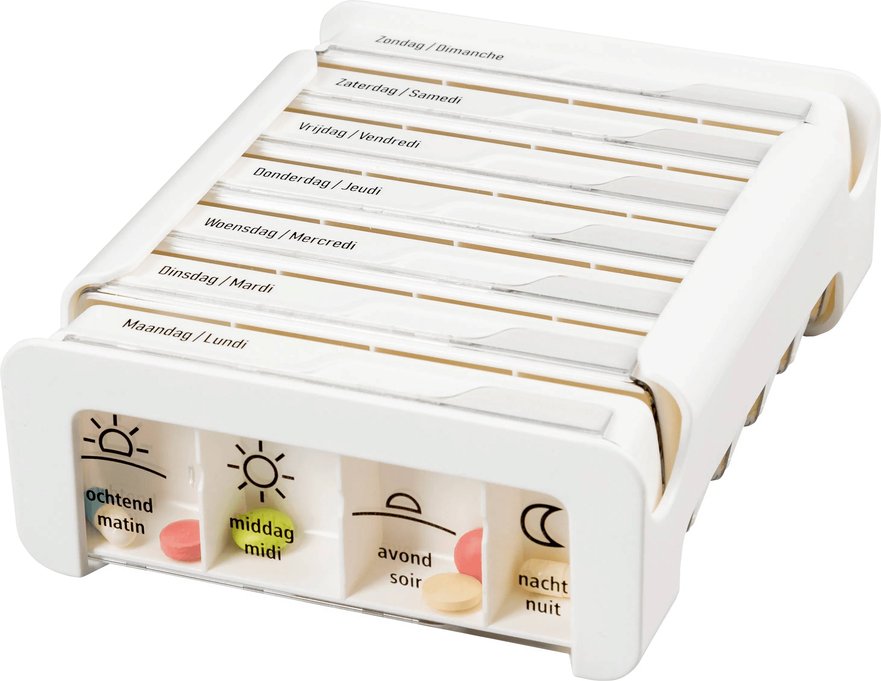 ANABOX Pillendoos 1 week, 4 vakjes per dag