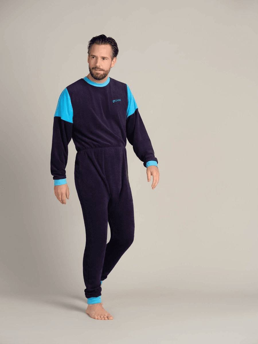 Pyjama 1040 Badstof Hansop met ritssluiting rug